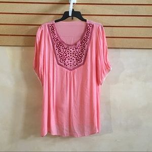 Plus size Pink Women Top